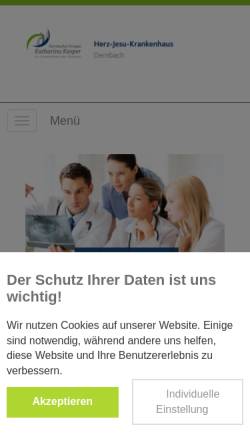 Vorschau der mobilen Webseite www.krankenhaus-dernbach.de, Herz-Jesu-Krankenhaus Dernbach