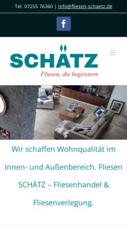 Vorschau der mobilen Webseite www.fliesen-schaetz.de, Fliesen-Schätz GmbH & Co. KG