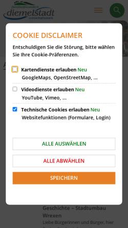 Vorschau der mobilen Webseite www.diemelstadt.de, Stadt Diemelstadt