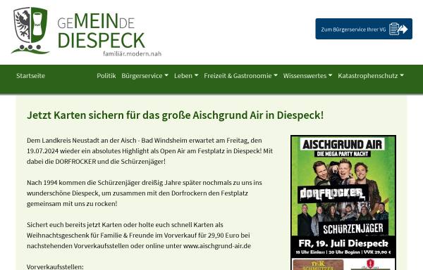 Vorschau von www.diespeck.de, Gemeinde Diespeck