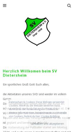 Vorschau der mobilen Webseite sv-dietersheim.de, SV Dietersheim