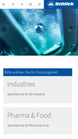 Vorschau der mobilen Webseite www.schlick.de, Schlick roto-jet Maschinenbau GmbH