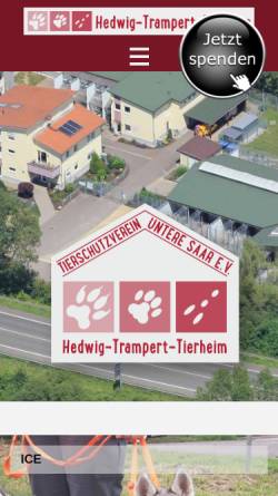 Vorschau der mobilen Webseite www.hedwig-trampert-tierheim.de, Tierheim