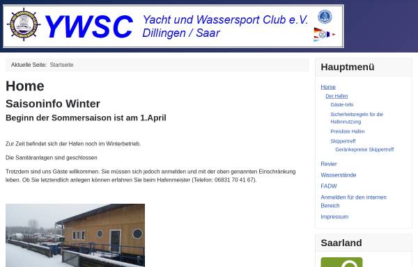 Vorschau von www.ywsc.de, YWSC Yacht- und Wassersport Club e.V.