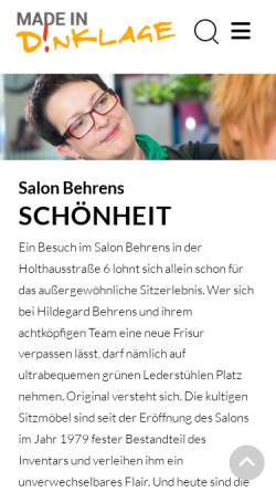Vorschau der mobilen Webseite www.salon-behrens.de, Salon Behrens