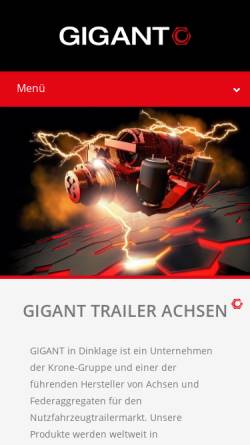 Vorschau der mobilen Webseite www.gigant.com, Trenkamp & Gehle GmbH