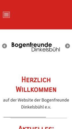 Vorschau der mobilen Webseite www.bogenfreunde.de, Bogenfreunde Dinkelsbühl e.V.