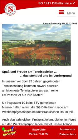 Vorschau der mobilen Webseite www.tennis-dittelbrunn.de, SG Dittelbrunn, Tennis