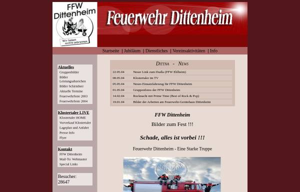 Vorschau von www.ffw.ppwaechter.de, Freiwillige Feuerwehr