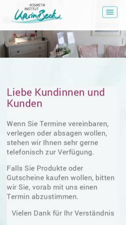 Vorschau der mobilen Webseite www.karin-beck-wellness.de, Wellness Institut Beck