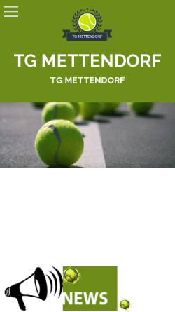 Vorschau der mobilen Webseite www.tg-mettendorf.de, Tennis-Gemeinschaft Mettendorf 1991 e.V.