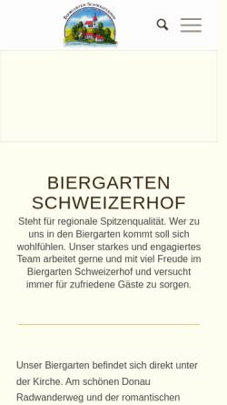 Vorschau der mobilen Webseite biergarten-schweizerhof.com, Schweizerhof