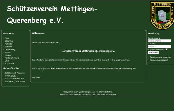 Vorschau von www.querenberg.de, Schützenverein Querenberg - Mettingen