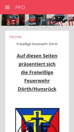 Vorschau der mobilen Webseite www.feuerwehr-doerth.de, Freiwillige Feuerwehr Dörth