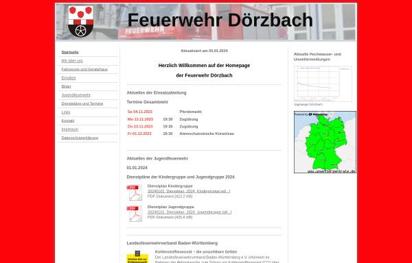 Vorschau von www.feuerwehr-doerzbach.de, Freiwillige Feuerwehr Dörzbach