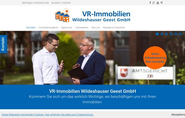Vorschau von www.vr-immobilien24.de, VR-Immobilien Wildeshauser Geest GmbH