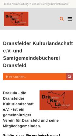 Vorschau der mobilen Webseite www.drakula-dransfeld.de, Dransfelder Kulturlandschaft e.V.