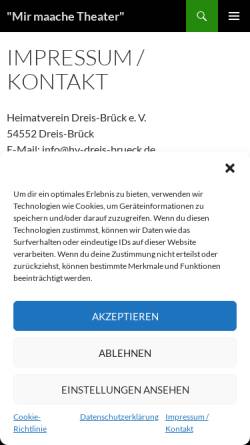 Vorschau der mobilen Webseite hv-dreis-brueck.de, Heimatverein Dreis-Brück e.V.