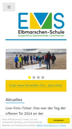 Vorschau der mobilen Webseite www.elbmarschen-schule.de, Elbmarschen-Schule Drochtersen