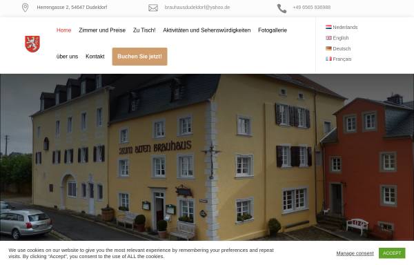 Vorschau von www.brauhaus-dudeldorf.eu, Hotel zum alten Brauhaus