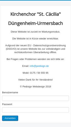 Vorschau der mobilen Webseite www.kirchenchor-duengenheim-urmersbach.de, Kirchenchor St.Cäcilia Düngenheim/Urmersbach
