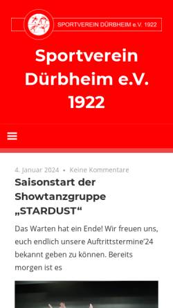 Vorschau der mobilen Webseite www.sv-duerbheim.de, Sportverein Dürbheim e.V. 1922 - Ringen