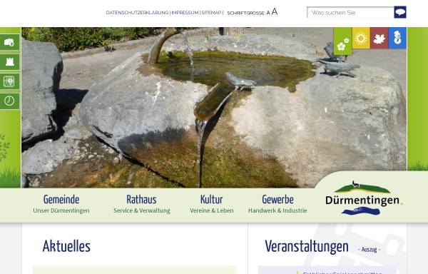 Vorschau von www.duermentingen.de, Gemeinde Dürmentingen
