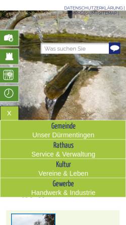 Vorschau der mobilen Webseite www.duermentingen.de, Gemeinde Dürmentingen