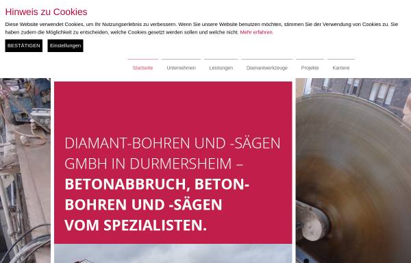 Vorschau von www.diamant-bohren-saegen.de, DBS - Diamant-Bohren + Sägen