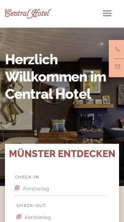 Vorschau der mobilen Webseite www.central-hotel-muenster.de, Hotel Münster