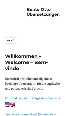 Vorschau der mobilen Webseite www.uebersetzungen-beate-otto.de, Übersetzungsbüro Beate Otto