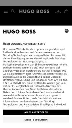 Vorschau der mobilen Webseite www.hugoboss.de, Hugo Boss AG