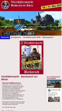 Vorschau der mobilen Webseite www.bacharach-mittelalter.de, Vierthälermarkt