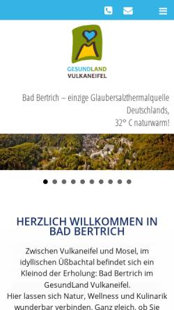 Vorschau der mobilen Webseite www.bad-bertrich.de, Staatsbad Bad Bertrich