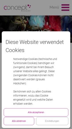 Vorschau der mobilen Webseite www.concept-computer.de, concept-computer Vertriebsgesellschaft mbH