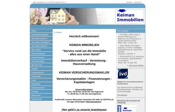 Vorschau von www.keiman.de, Keimann Immobilien