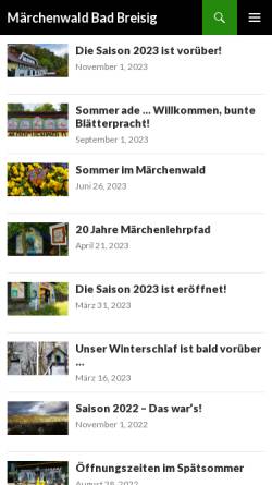 Vorschau der mobilen Webseite www.maerchenwald-bad-breisig.de, Märchenwald Bad Breisig