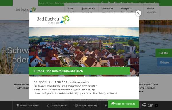 Vorschau von www.bad-buchau.de, Bad Buchau