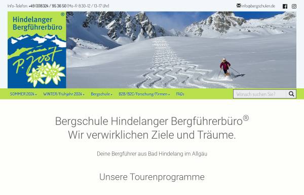 Vorschau von www.bergschulen.de, Hindelanger Bergführerbüro