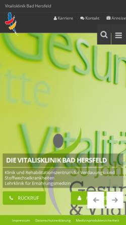 Vorschau der mobilen Webseite www.vitalisklinik.de, Vitalisklinik