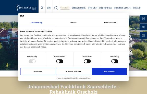 Vorschau von www.saarschleife.de, Johannesbad Holding SE & Co. KG