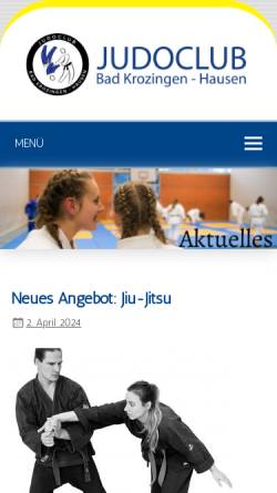 Vorschau der mobilen Webseite www.judoclub-bad-krozingen.de, Judo-Club Bad Krozingen