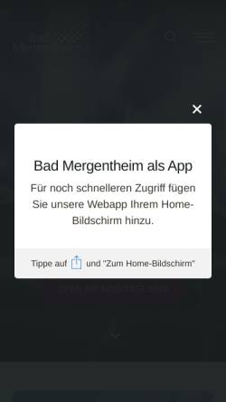 Vorschau der mobilen Webseite www.bad-mergentheim.de, Bad Mergentheim