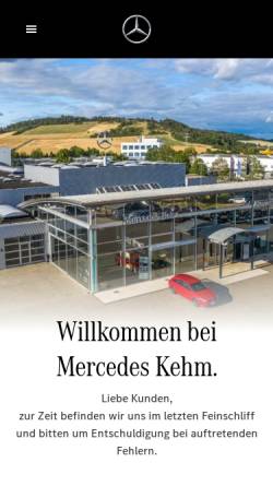 Vorschau der mobilen Webseite www.mercedes-benz-kehm.de, Autozentrale Robert Kehm KG