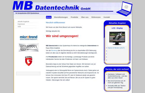 Vorschau von www.mbdatentechnik.de, MB Datentechnik