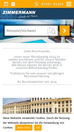 Vorschau der mobilen Webseite www.reisering.com, Zimmermann-Reisen