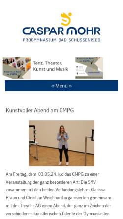 Vorschau der mobilen Webseite www.pg-bs.de, Progymnasium Bad Schussenried