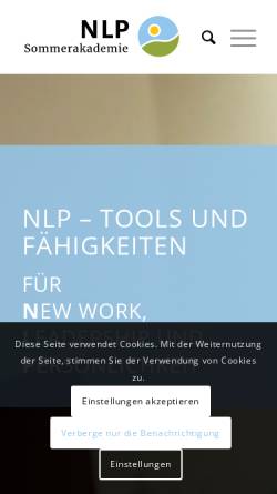 Vorschau der mobilen Webseite nlp-sommerakademie.de, NLP Sommerakademie