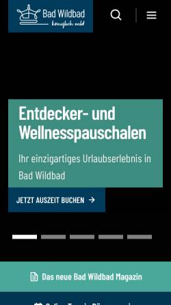 Vorschau der mobilen Webseite www.bad-wildbad.de, Verkehrsbüro Bad Wildbad