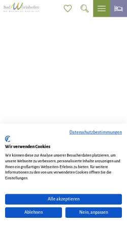 Vorschau der mobilen Webseite www.bad-woerishofen.de, Kurhaus Bad Wörishofen - Gäste-Information